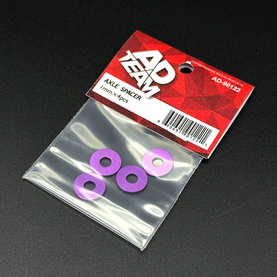 Team AD (#AD-90122P) Axle Spacer 1mm - Purple