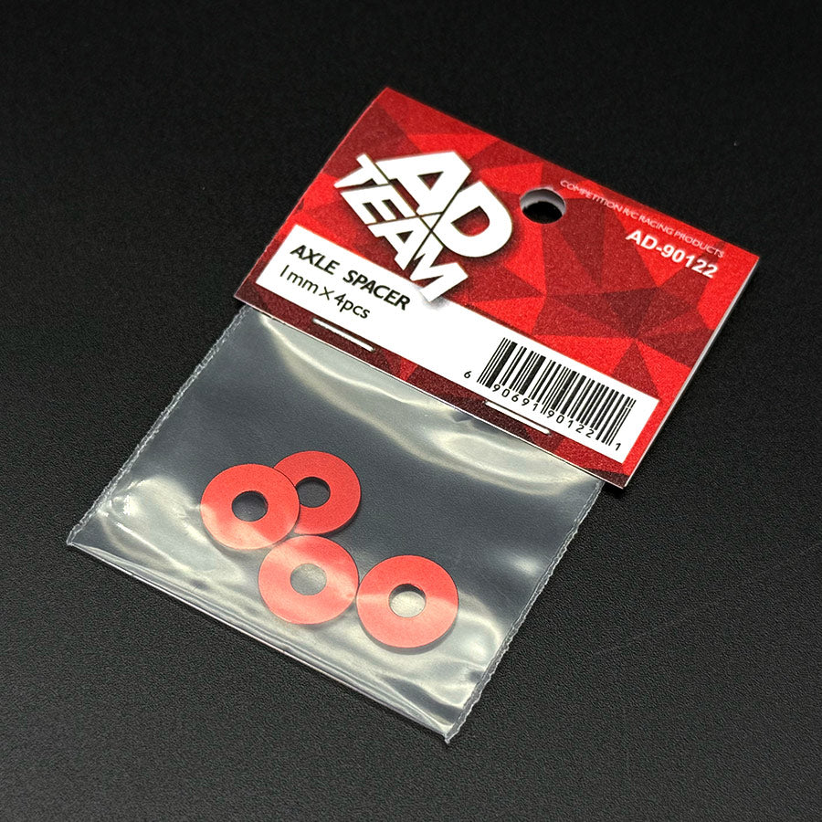 Team AD (#AD-90122R) Axle Spacer 1mm - Red