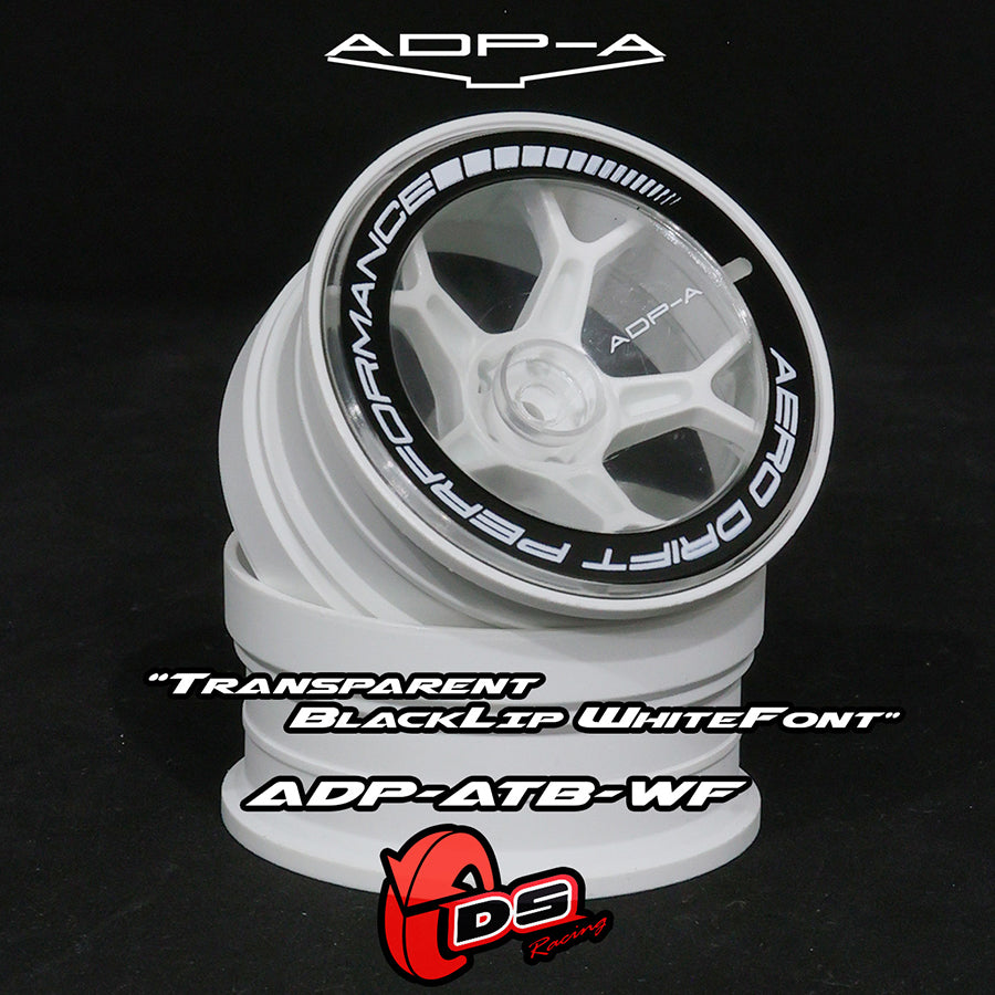 DS Racing (#ADP-ATB-WF) AERO DRIFT Performance Wheel Cover - Sloped Transparent / Black Lip