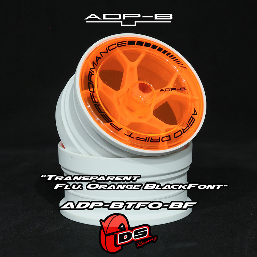 DS Racing (#ADP-BTFO-BF) AERO DRIFT Performance Wheel Cover - Flat Transparent Flu Orange / Black Lip