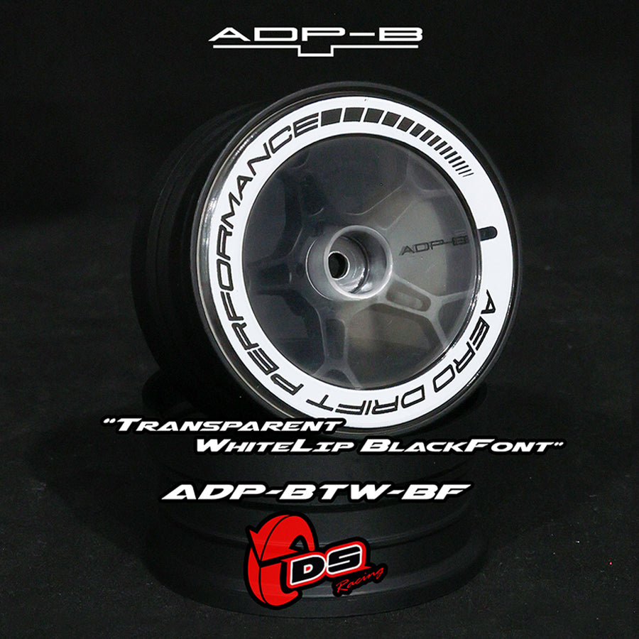 DS Racing (#ADP-BTW-BF) AERO DRIFT Performance Wheel Cover - Flat Transparent / White Lip
