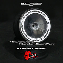 DS Racing (#ADP-BTW-BF) AERO DRIFT Performance Wheel Cover - Flat Transparent / White Lip