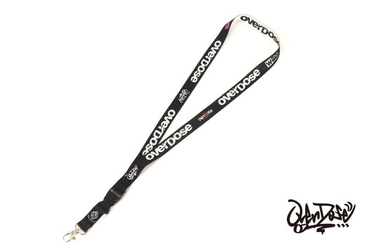 Overdose (#BB-NS-002) Neck Strap (White x Black)