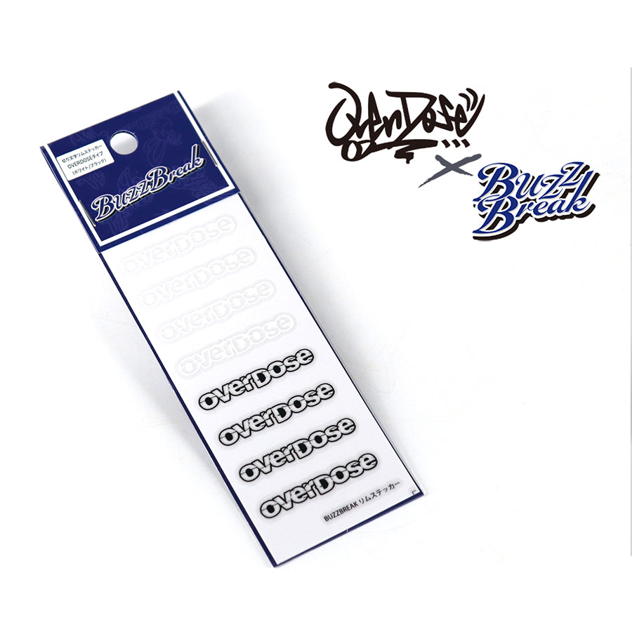 Buzz Break (#BB-ST-008) Cut-Out Rim Sticker - OVERDOSE Type White/Black