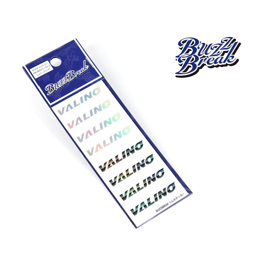 Buzz Break (#BB-ST-012) Cut-Out Rim Sticker - VALINO Mirror Type Silver/Black