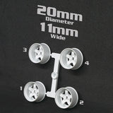 DS Racing Mini-Z 20mm Wide Rims - White