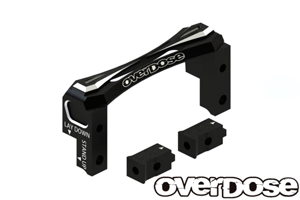 Overdose (#OD2493B) Alum. 2-Way Layout Servo Mount - Black