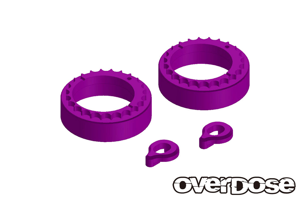 Overdose (#OD3739) Alum. Bearing Adaptor & Bearing Stopper Set - Purple