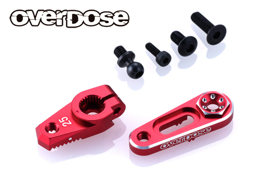 Overdose (#OD3888) JT Alum. Direct Servo Horn Type-2 25T - Red
