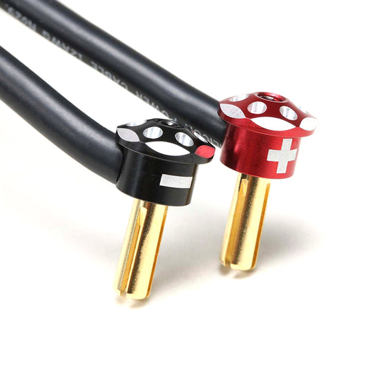 Yokomo Racing Performer Alum. Battery Plug Cap Set Φ4 - Red/Black