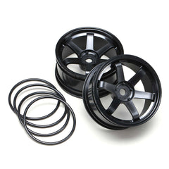 Yokomo (#TW-5313B) 6-Spoke Drift Wheel - Black