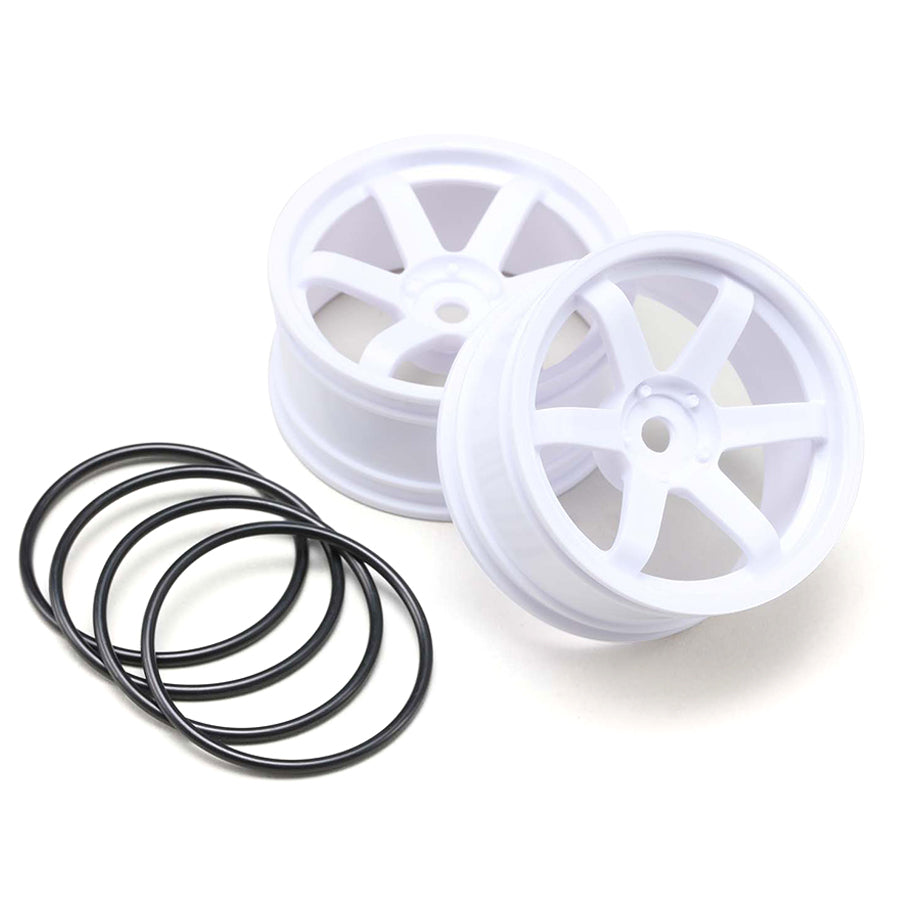 Yokomo (#TW-5313W) 6-Spoke Drift Wheel - White