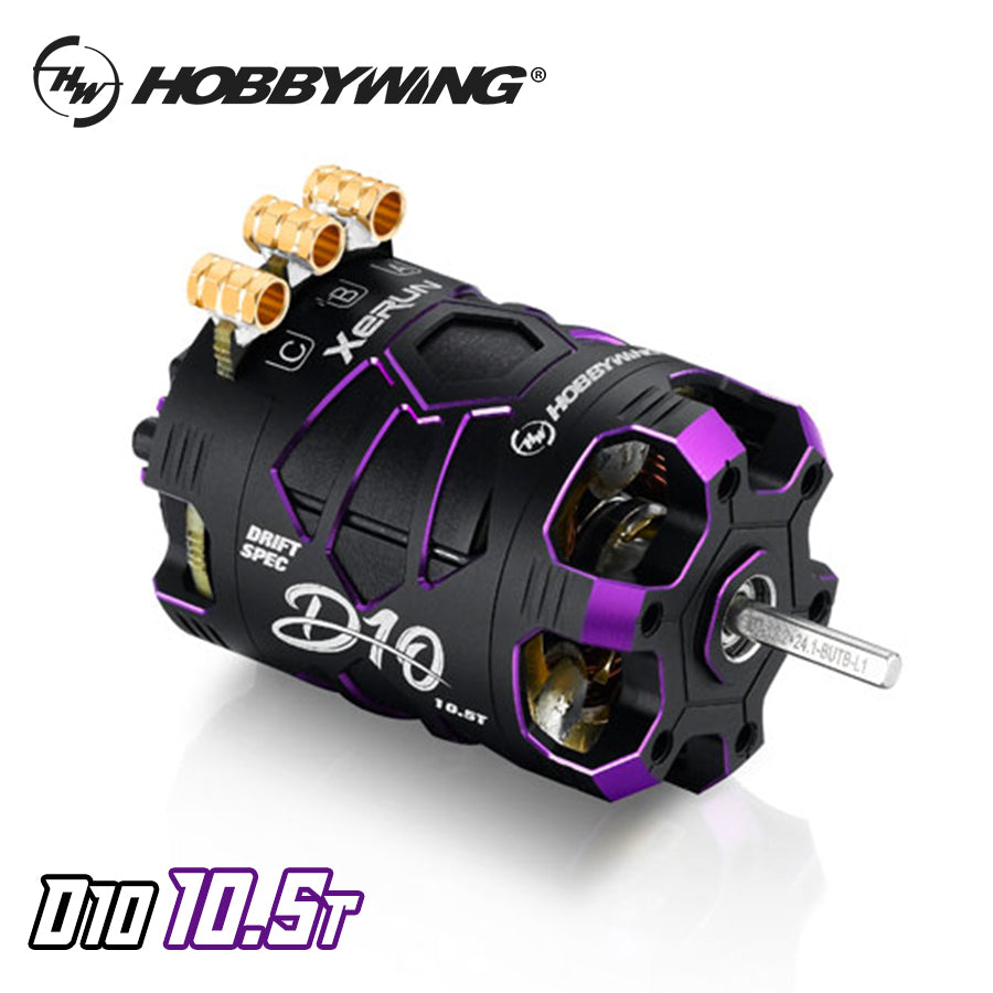 Hobbywing (#30401136) XeRun D10 10.5T Motor - Purple