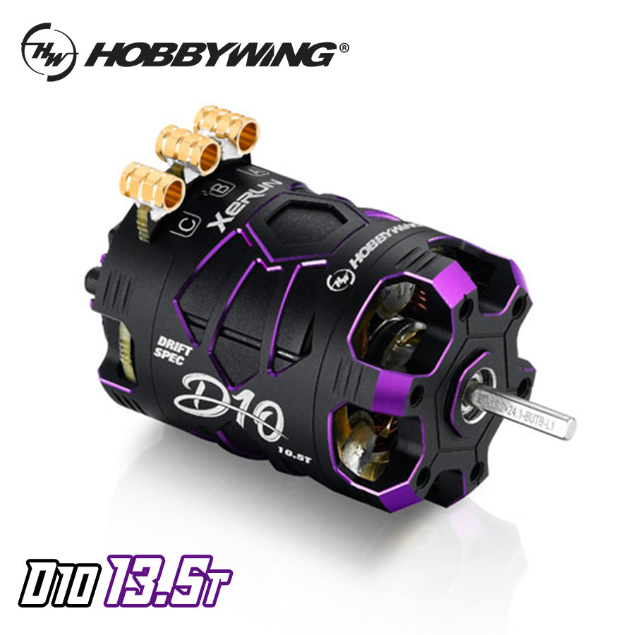 Hobbywing (#30401139) XeRun D10 13.5T Motor - Purple