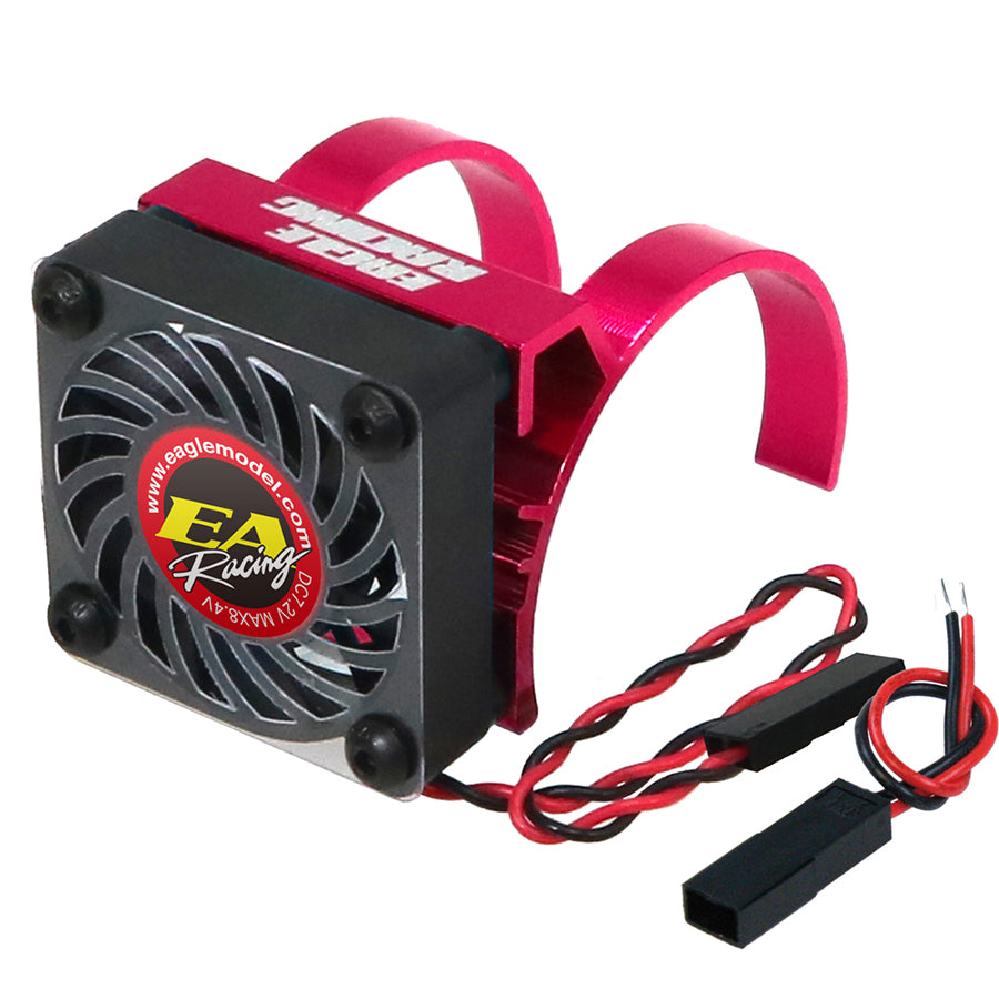 Eagle Racing (#3737V2-RE) Alum. Motor Heatsink Light Weight V2 w/ Fan - Red
