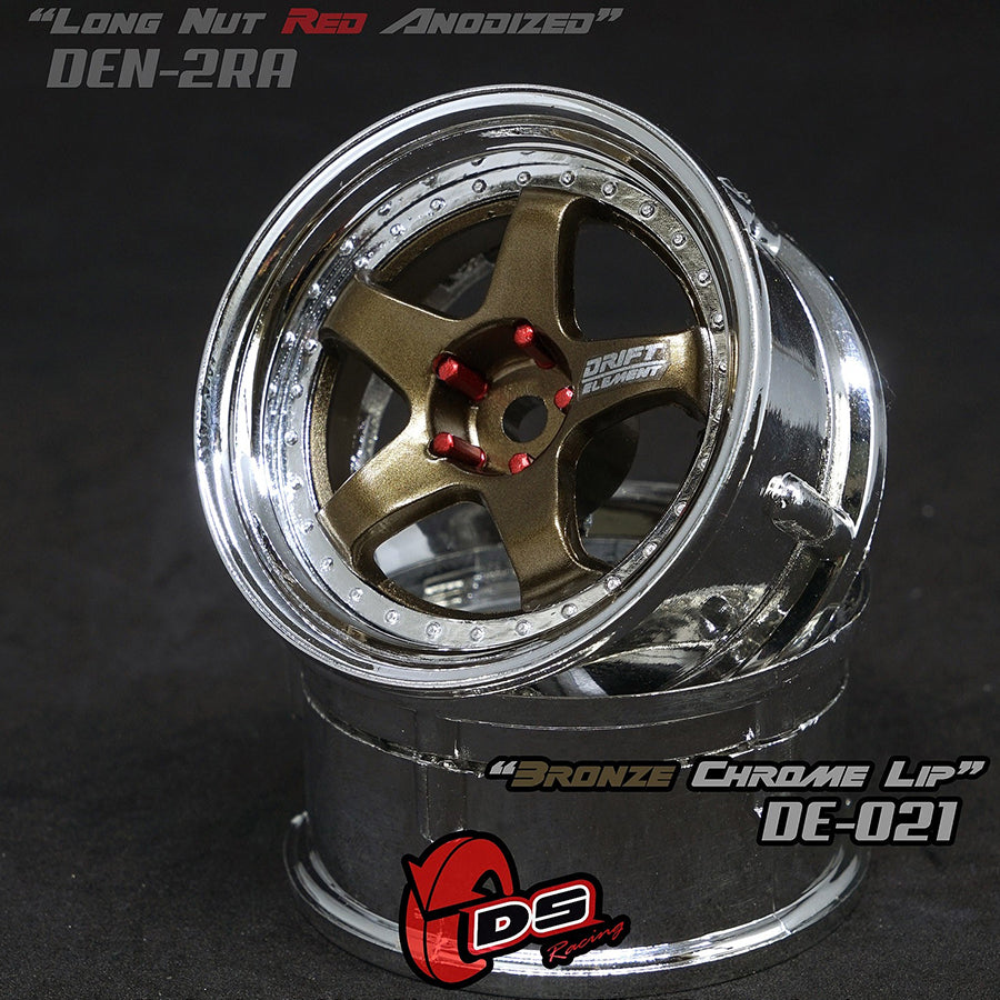 DS Racing (#DE-021) Drift Element Wheel Set - Bronze/Chrome