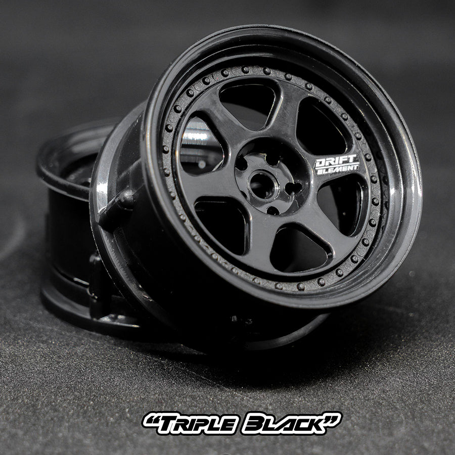 DS Racing (#DE-205) Drift Element II Wheel Set - Triple Black