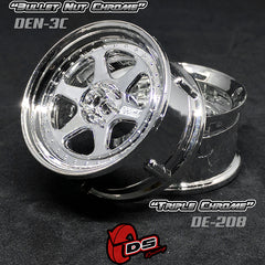 DS Racing (#DE-208) Drift Element II Wheel Set - Triple Chrome