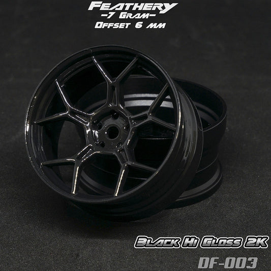 DS Racing (#DF-003) Drift Feathery 5Y Spoke Wheel - Black Hi Gloss 2K