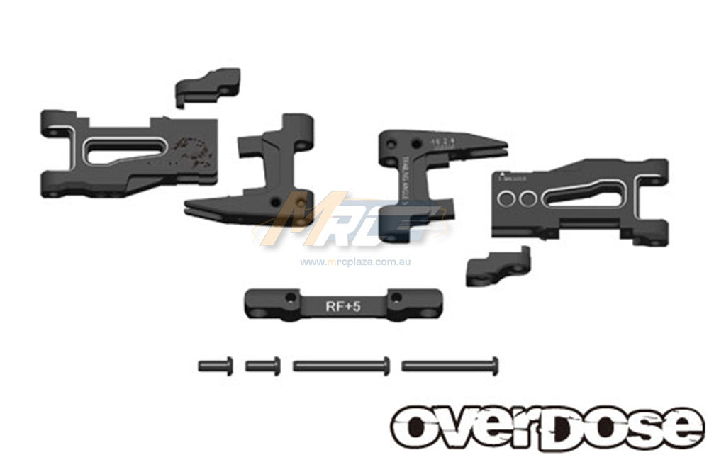 Overdose (#OD1939) Adjustable Aluminum Rear Long Suspension Arm Set - Black
