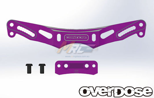 Overdose (#OD2157) Height Adjustable Alum. Rear Shock Tower - Purple