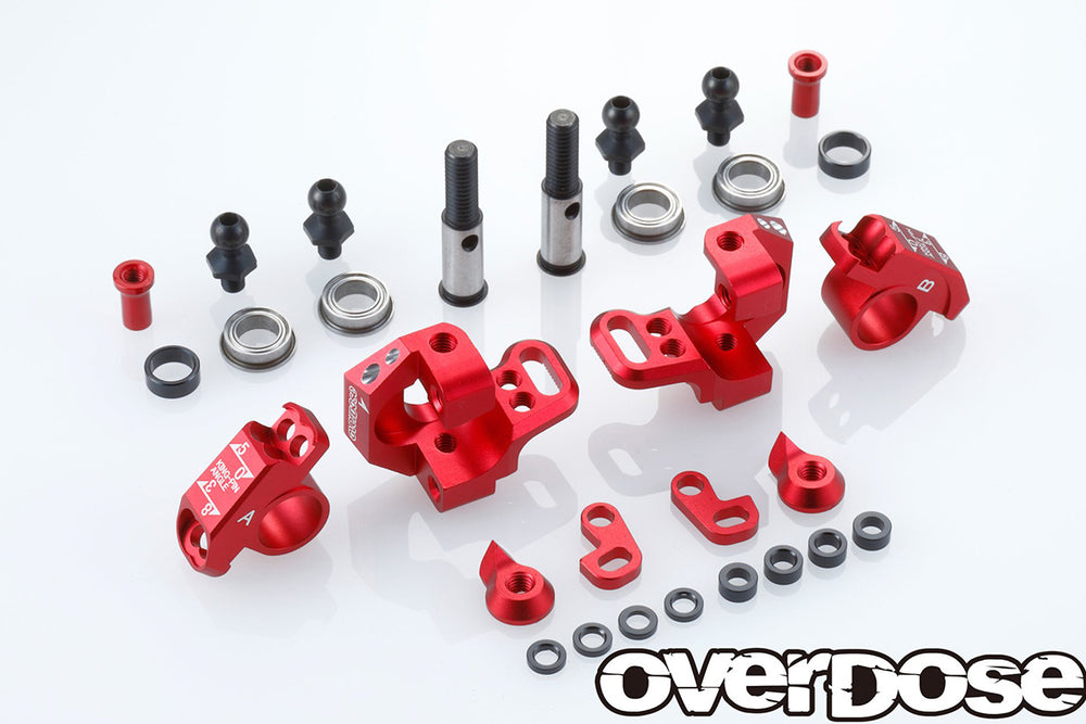 Overdose (#OD2438B) Alum. Adjustable Knuckle Set Type-2 - Red