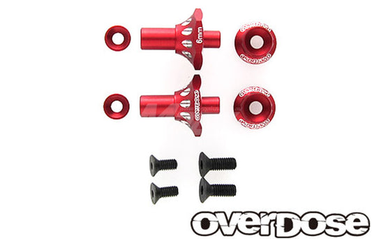Overdose (#OD2717) Alum. One Piece Axle Shaft 6mm - Red