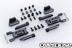 Overdose (#OD2857) Adjustable Aluminum Rear Suspension Arm Set Type-3 - Black
