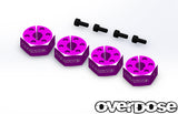 Overdose Alum. Wheel Hub Set 6mm - Purple