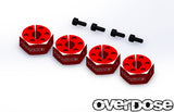 Overdose Alum. Wheel Hub Set 6mm - Red