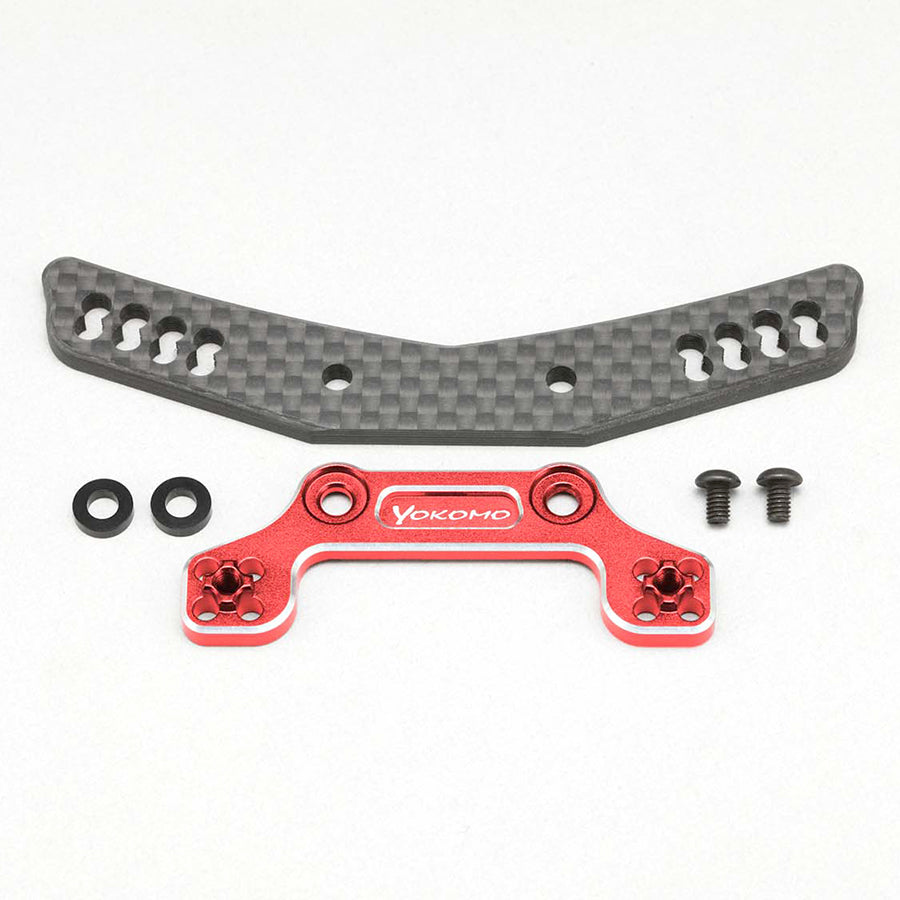 Yokomo (#Y2-017AGR) Hybrid Graphite/Alum. Front Shock Tower - Red