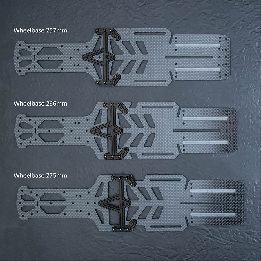 MST RMX 4 Carbon Lightweight Adjustable Wheelbase Lower Deck - Black