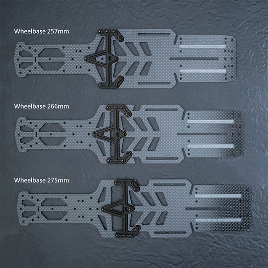 MST RMX 4 Carbon Lightweight Adjustable Wheelbase Lower Deck - Black