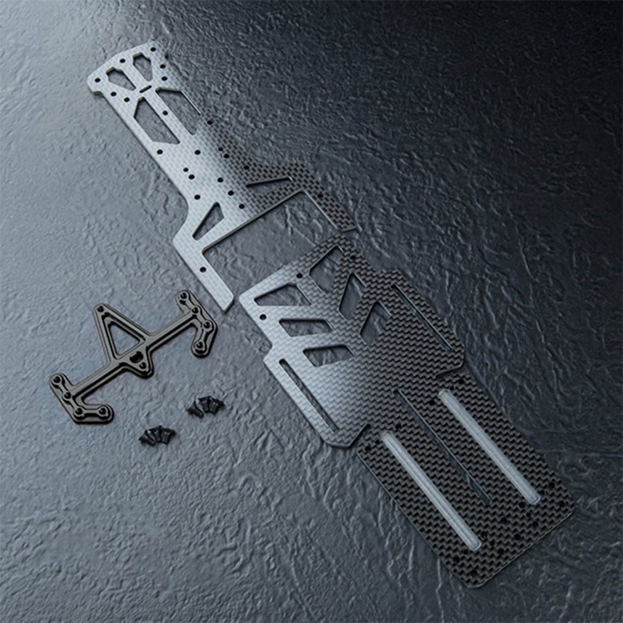 MST (#210737BK) RMX 4 Carbon Lightweight Adjustable Wheelbase Lower Deck - Black