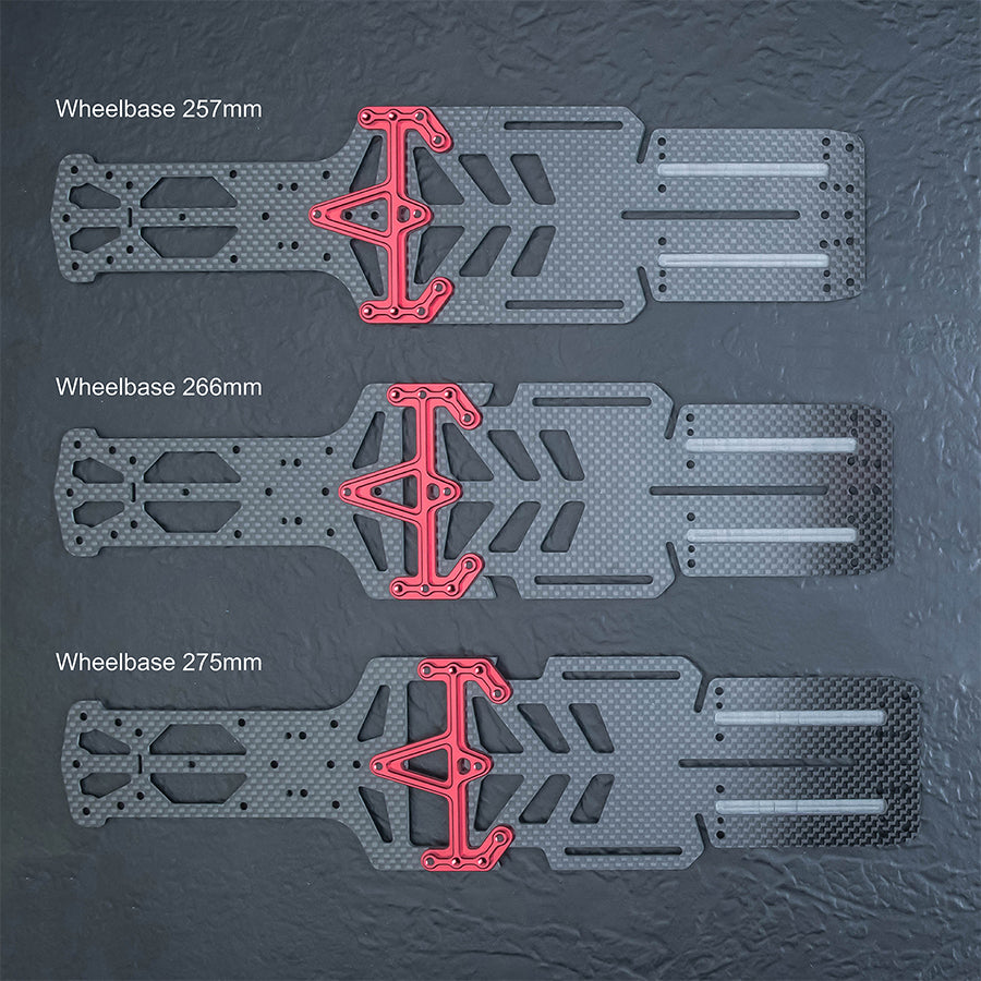 MST RMX 4 Carbon Lightweight Adjustable Wheelbase Lower Deck - Red