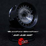 DS Racing (#AD-AB-WF) AERO DRIFT Wheel Cover - Slope Black w/ White Font