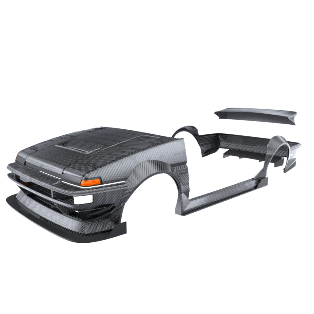 24KRC Toyota AE86 Trueno J-Run Wide Body Kit – MRC Plaza