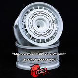 DS Racing (#AD-BW-BF) AERO DRIFT Wheel Cover - Flat White w/ Black Font