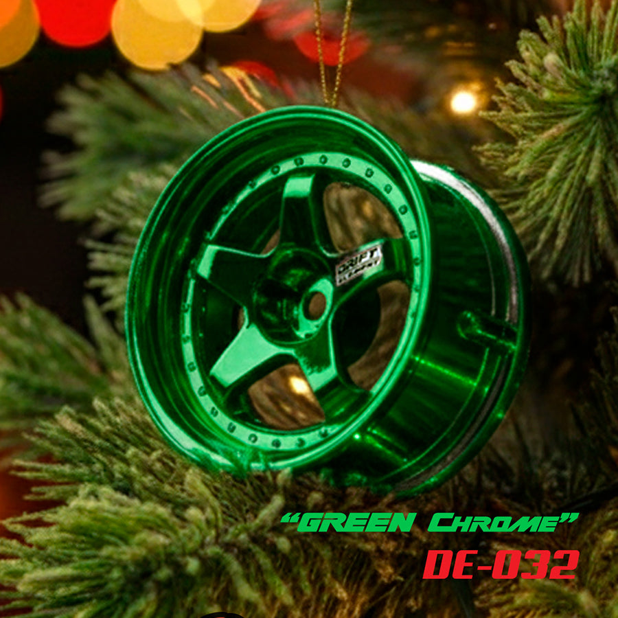 DS Racing (#DE-032) Drift Element 5 Spoke Wheel Set - Green Chrome