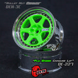 DS Racing (#DE-227) Drift Element 6 Spoke Wheel Set - Flu Green/Chrome Lip