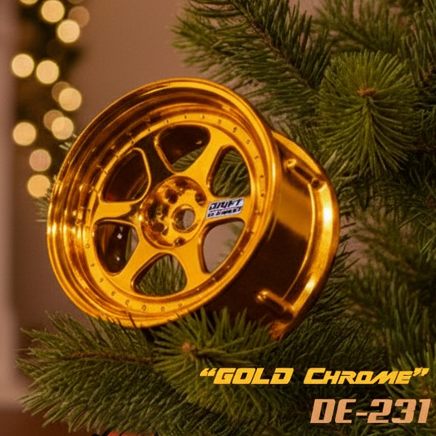 DS Racing (#DE-231) Drift Element 6 Spoke Wheel Set - Gold Chrome