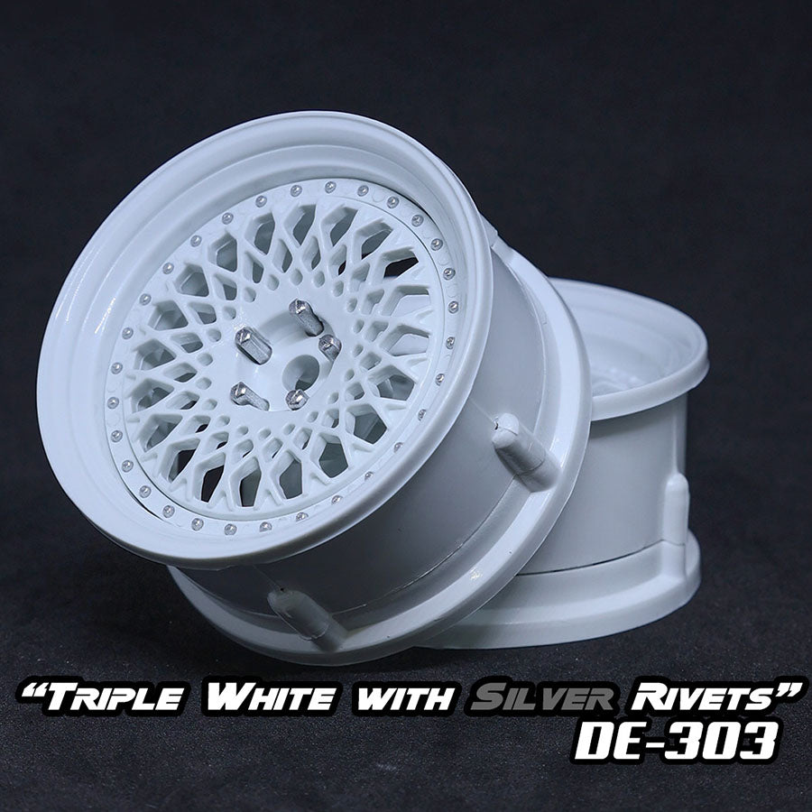 DE Mesh Wheel Set - Triple Black w/ Silver Rivets DE Mesh Wheel Set - Triple Black w/ Silver Rivets