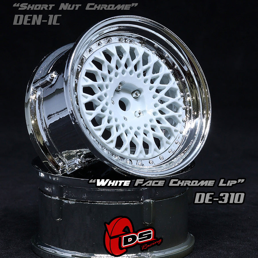 DS Racing (#DE-310) Drift Element Mesh Wheel Set - White/Chrome