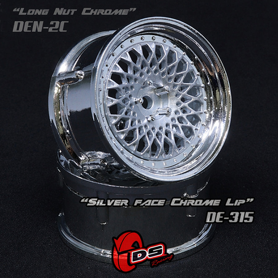 DS Racing (#DE-315) Drift Element Mesh Wheel Set - Silver/Chrome