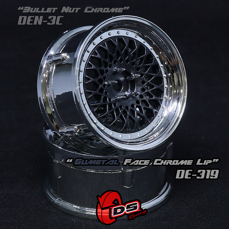DS Racing (#DE-319) Drift Element Mesh Wheel Set - Gunmetal/Chrome