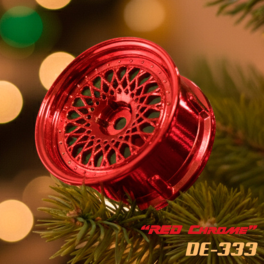 DS Racing (#DE-333) Drift Element Mesh Wheel Set - Red Chrome