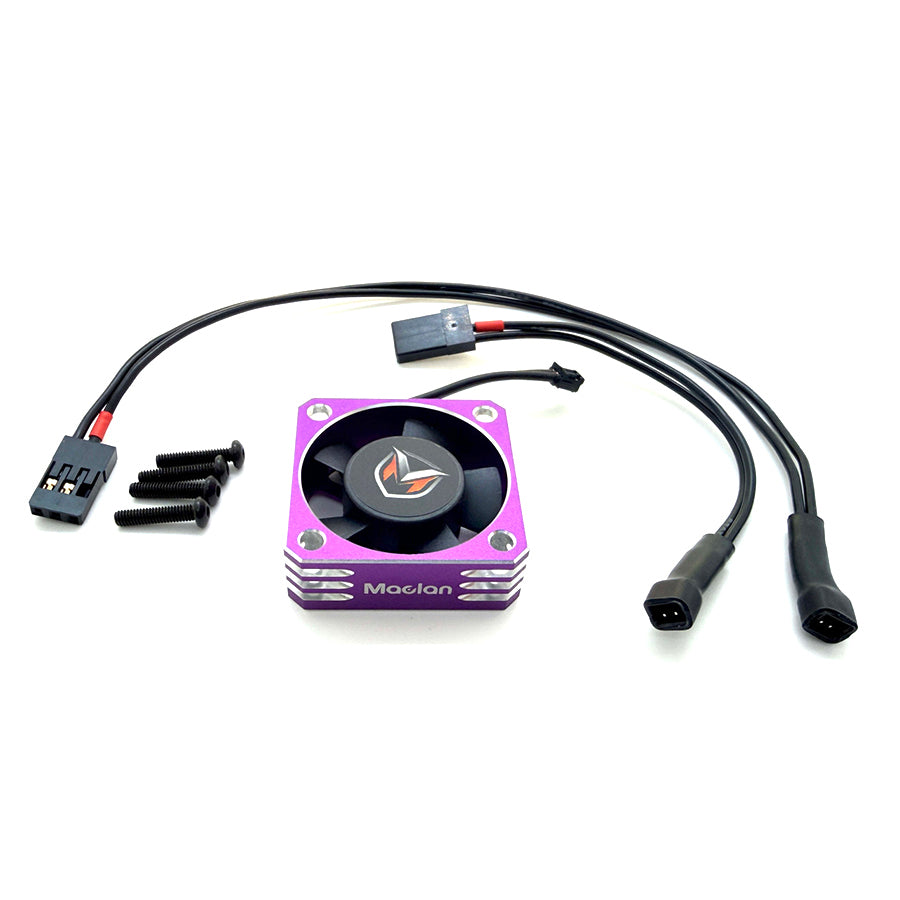 Maclan (#MCL4391) Alum. Hurricane V2 Fan - Silver/Purple