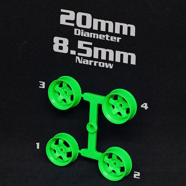 DS Racing Mini-Z 20mm Narrow Rims - Flo Green DS Racing Mini-Z 20mm Narrow Rims - Flo Green