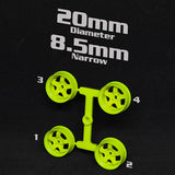 DS Racing Mini-Z 20mm Narrow Rims - Flo Yellow