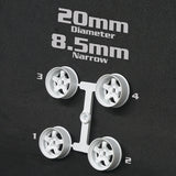 DS Racing Mini-Z 20mm Narrow Rims - White